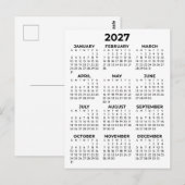 Carte Postale Calendrier Minimal Simple De Base Noir Et Blanc 20 (Devant / Derrière)