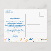 Carte Postale Calendrier Page Célébration d'anniversaire le 1er  (Dos)