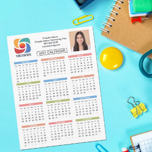Carte Postale Calendrier personnalisé 2027 Entreprise Logo Socié