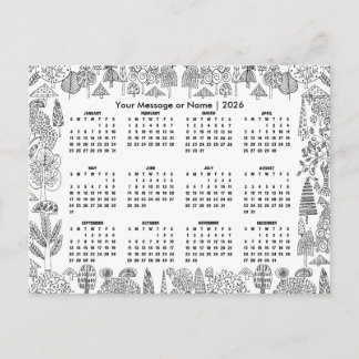 Carte Postale Calendrier personnalisé Arbres de la forêt 2026