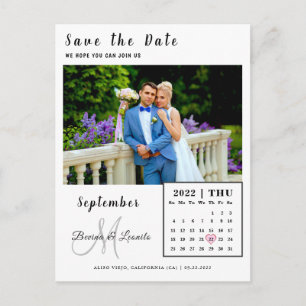 Carte Postale Calendrier photo personnalisé simple Enregistrer l
