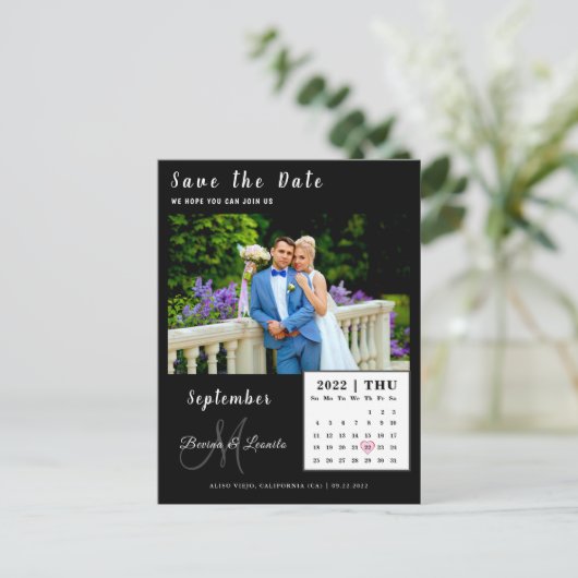 Carte Postale Calendrier photo personnalisé simple Enregistrer l (Debout devant)