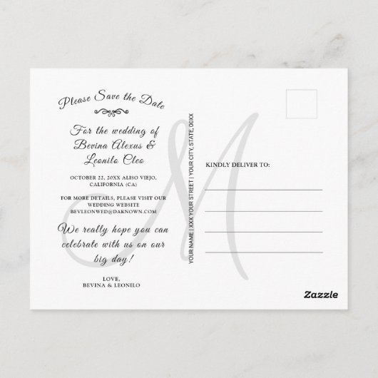 Carte Postale Calendrier photo personnalisé simple Enregistrer l (Dos)