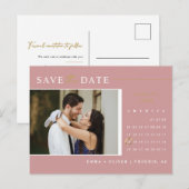 Carte Postale Calendrier QR Code Moderne Rose Poussiéreux pour S (Devant / Derrière)