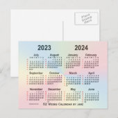 Carte Postale Calendrier Rainbow 52 semaines 2023-2024 par Janz (Devant / Derrière)