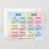 Carte Postale Calendrier Rainbow 52 semaines 2024-2025 par Janz (Devant / Derrière)