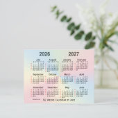 Carte Postale Calendrier Rainbow 52 semaines 2026-2027 par Janz (Debout devant)