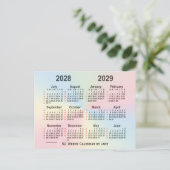 Carte Postale Calendrier Rainbow 52 semaines 2028-2029 par Janz (Debout devant)