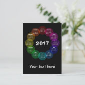 Carte Postale Calendrier rond coloré pour 2017 (Debout devant)