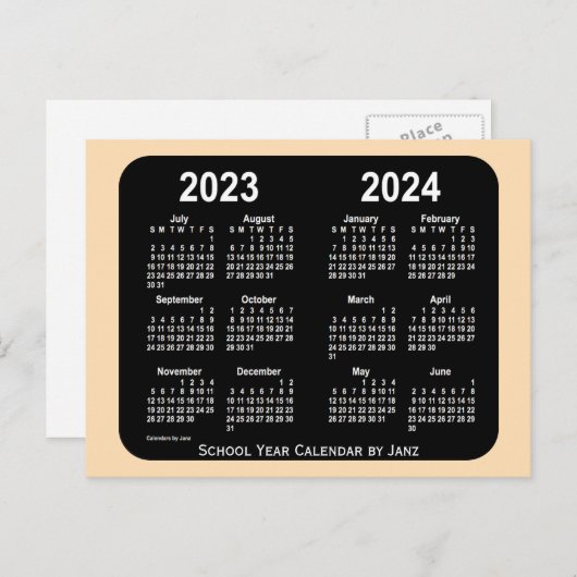 Carte Postale Calendrier scolaire 2023-2024 Blé Neon Mini par Ja (Devant / Derrière)
