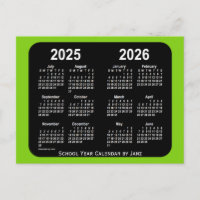 Calendrier scolaire 2025-2026 de Yellowgreen Neon