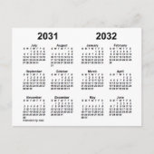 Carte Postale Calendrier scolaire blanc 2031-2032 par Janz (Devant)