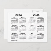 Carte Postale Calendrier scolaire blanc 2033-2034 par Janz (Devant / Derrière)