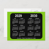 Carte Postale Calendrier scolaire néon jaune-vert 2029-2030 par  (Devant / Derrière)