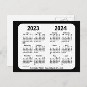 Carte Postale Calendrier scolaire noir et blanc 2023-2024 par Ja (Devant / Derrière)