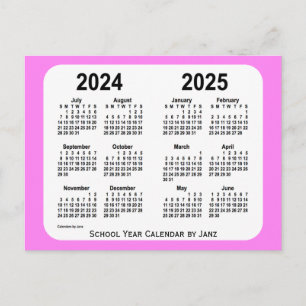 Carte Postale Calendrier scolaire Violet Mini 2024-2025 par Janz