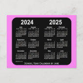 Carte Postale Calendrier scolaire Violet Neon Mini 2024-2025 par (Devant)