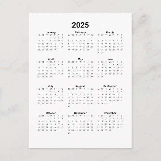 Carte Postale Calendrier vertical 2025 (Devant)