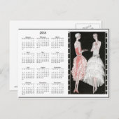 Carte postale Calendrier vintage Flappers 2016 (Devant / Derrière)