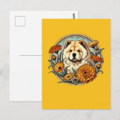 Carte Postale Calendula Chow Chow Chien (Devant / Derrière)