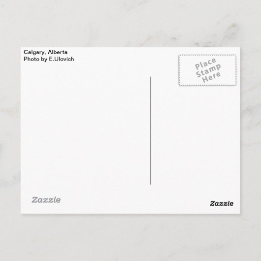 Carte postale Calgary (Dos)