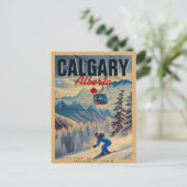 Carte Postale Calgary Alberta Canada Souvenirs de ski 1950 (Debout devant)