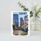 Carte Postale Calgary Alberta Cityscape Skyline (Debout devant)