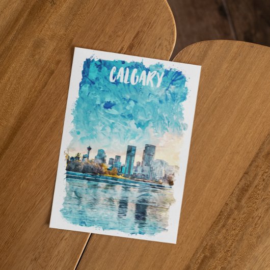 Carte Postale Calgary Alberta Watercolor City View