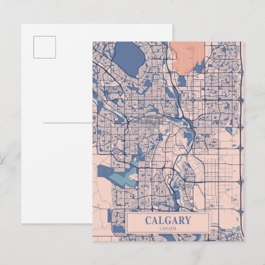 Carte Postale Calgary Canada Breezy City Map Travel (Devant / Derrière)