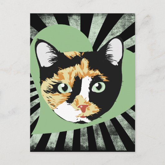 Carte Postale Calico cat love (Devant)