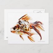 Carte Postale Calico Fantail Comet poisson rouge (Devant / Derrière)