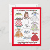 Carte Postale Calico Girl Betsy Poupée papier à l'ancienne (Devant / Derrière)