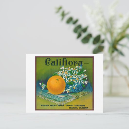 Carte Postale Califlora Orange LabelRiverside, CA (Debout devant)