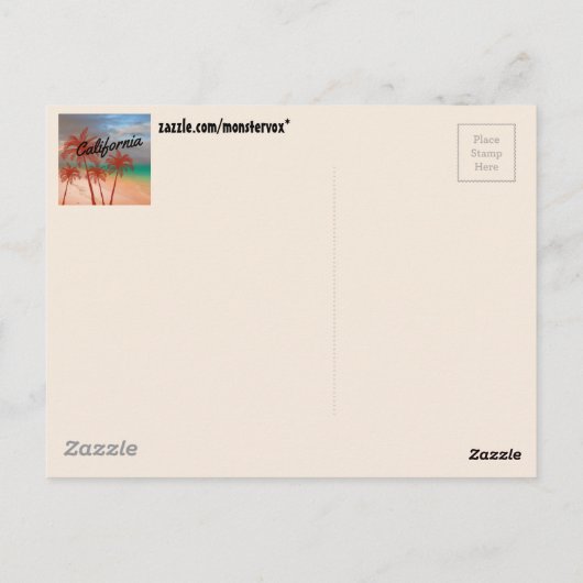 Carte postale California (Dos)