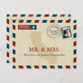 Carte Postale California Airmail | Remerciements pour mariage (Devant / Derrière)