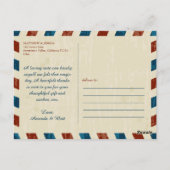 Carte Postale California Airmail | Remerciements pour mariage (Dos)