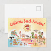 Carte Postale California Beach Paradise (Devant / Derrière)