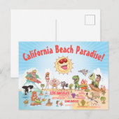 Carte Postale California Beach Paradise (Devant / Derrière)