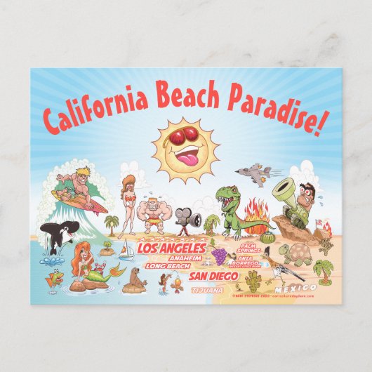 Carte Postale California Beach Paradise (Devant)