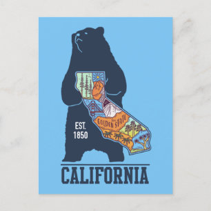  Carte postale California Bear Golden State
