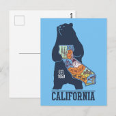 Carte postale California Bear Golden State (Devant / Derrière)