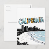 Carte postale California Comic Style (Devant / Derrière)