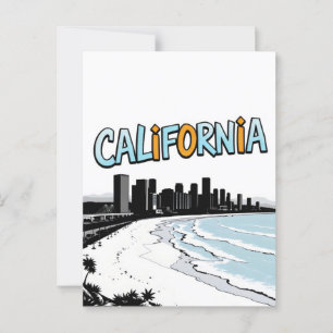 Carte postale California Comic Style