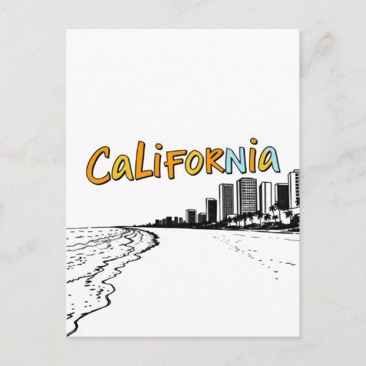 Carte postale California Comic Style (Devant)