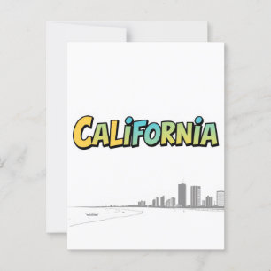 Carte postale California Comic Style