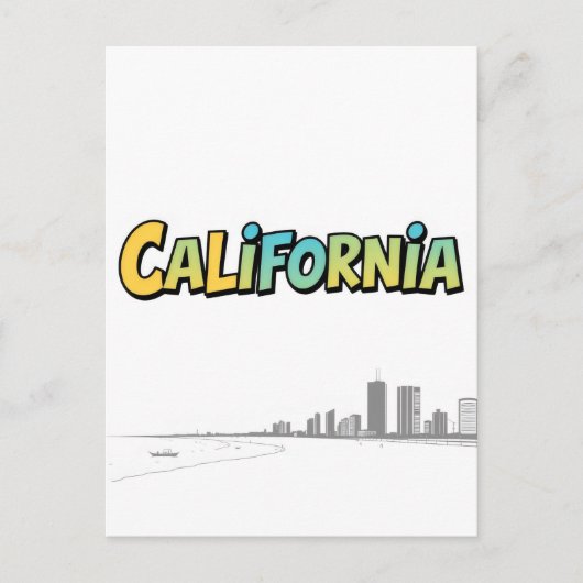 Carte postale California Comic Style (Devant)