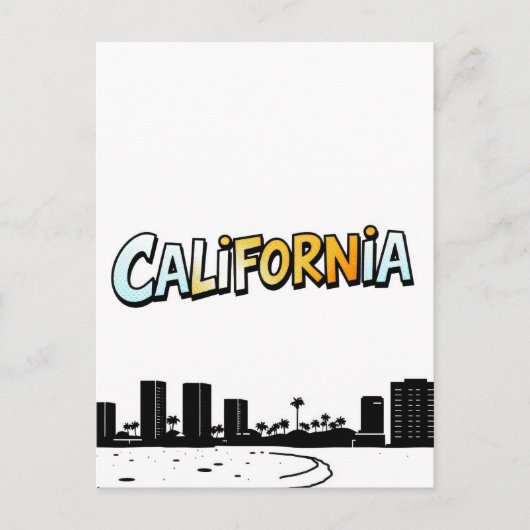 Carte postale California Comic Style (Devant)