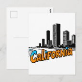 Carte postale California Comic Style (Devant / Derrière)