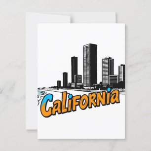 Carte postale California Comic Style