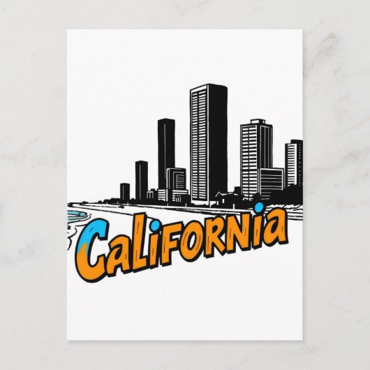 Carte postale California Comic Style (Devant)